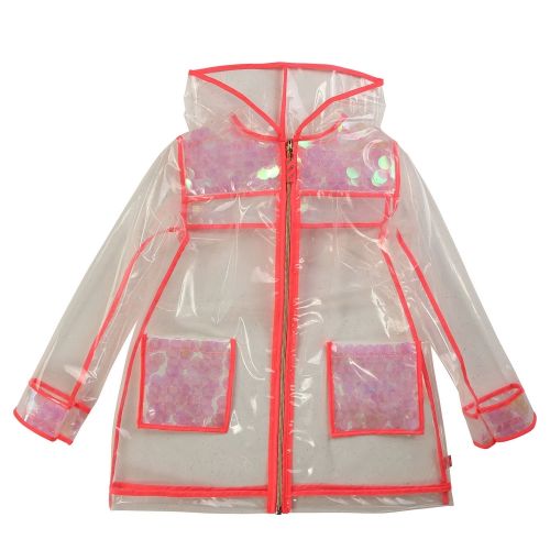 Girls Clear/Pink Clear Sequin Rain Coat 55738 by Billieblush from Hurleys