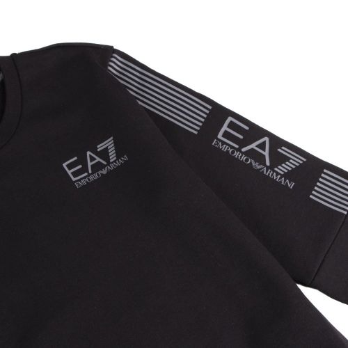Boys Black Train 7 Lines Crew Sweat Top 96308 by EA7 from Hurleys
