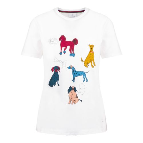 Womens White Dog Days S/s T Shirt 52451 by PS Paul Smith from Hurleys
