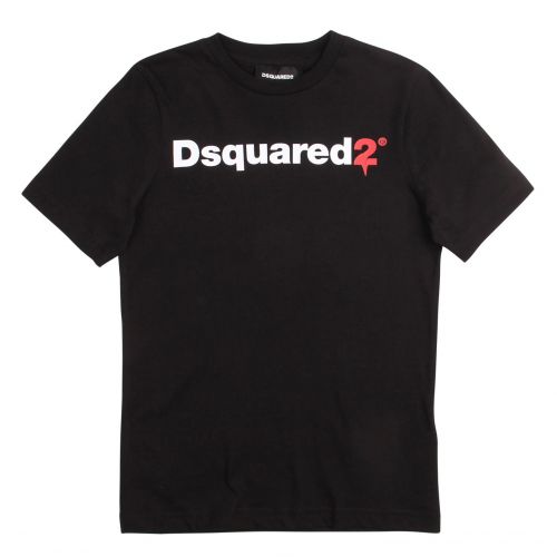 Boys Black Branded S/s T Shirt 78621 by Dsquared2 from Hurleys