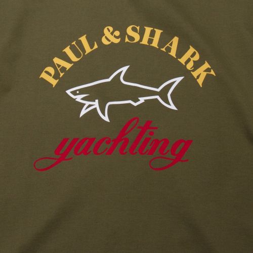 Mens Military Green Tri Colour Logo Custom Fit S/s T Shirt 54023 by Paul And Shark from Hurleys