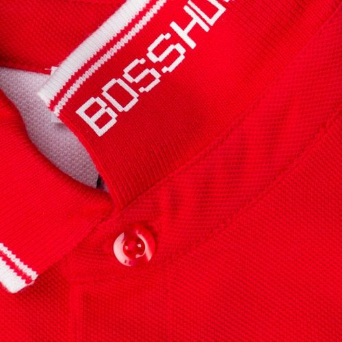 Boys Red Basic Branded S/s Polo Shirt 65419 by BOSS from Hurleys