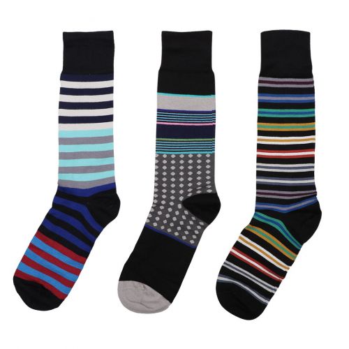 Mens Black Multi 3 Pack Sock Gift Set 99090 by PS Paul Smith from Hurleys