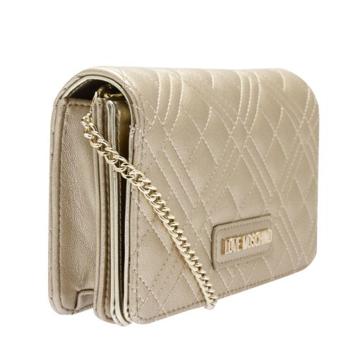 Womens Pale Gold Quilted Phone Crossbody Bag 53209 by Love Moschino from Hurleys