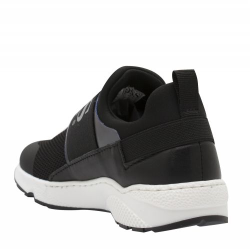 Boys Black Branded Elastic Trainers (28-35) 45575 by BOSS from Hurleys