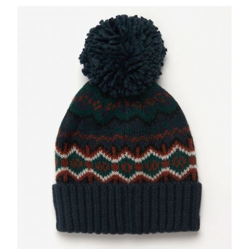 Mens Navy Case Fair Isle Beanie 93791 by Barbour from Hurleys