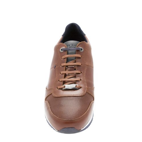 Mens Dark Tan Shindl Leather Trainers 30379 by Ted Baker from Hurleys