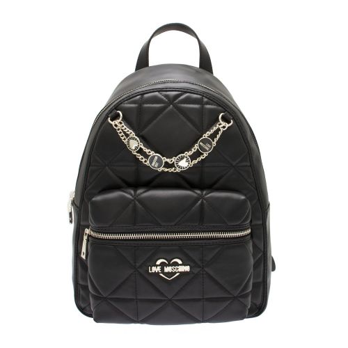 Womens Black Quilted Backpack 79534 by Love Moschino from Hurleys