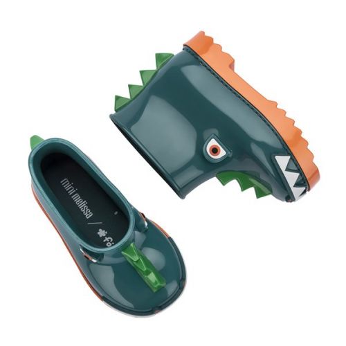 Kids Green Dino Mini Fabula Rain Boots (4-9) 110886 by Mini Melissa from Hurleys