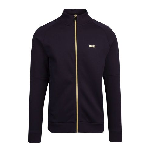 Athleisure Mens Navy/Gold Skaz Funnel Zip Through Sweat Top 80786 by BOSS from Hurleys