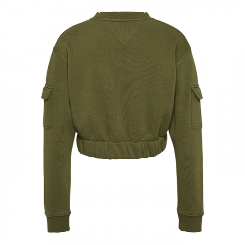 Womens Olive Utility Crop Sweat Top 91572 by Tommy Jeans from Hurleys