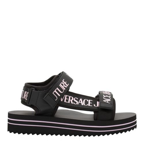 Womens Black Logo Strap Chunky Sandals 85930 by Versace Jeans Couture from Hurleys
