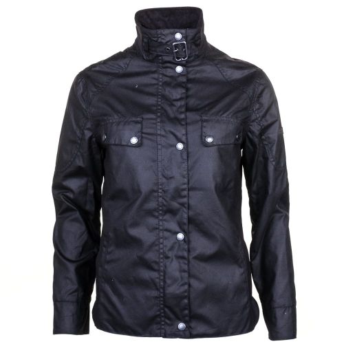 Womens Black Atomizer Waxed Jacket 69319 by Barbour International from Hurleys
