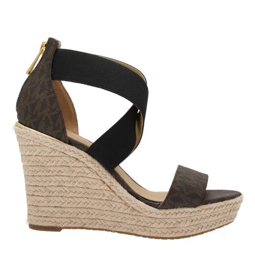 Womens Brown Signature Prue Logo Rope Wedges 58554 by Michael Kors from Hurleys