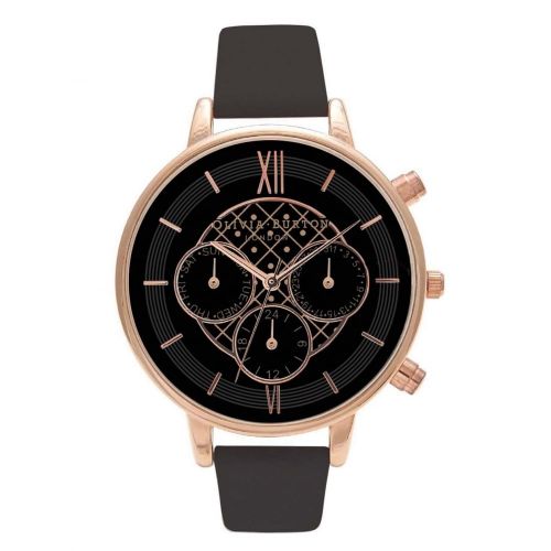 Black Dial & Rose Gold Chrono Big Dial Watch 72882 by Olivia Burton from Hurleys