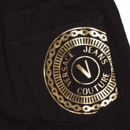 Mens Black Round Logo Skinny Fit Jeans 90390 by Versace Jeans Couture from Hurleys