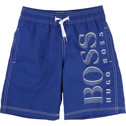 Boys Blue Branded Swim Shorts 16670 by BOSS from Hurleys