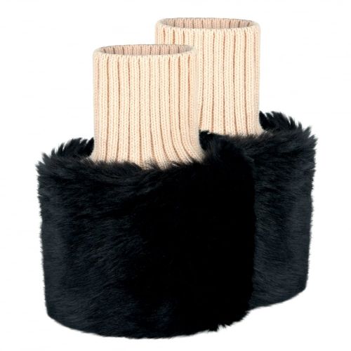Womens Black Carton Faux Fur Arm Cuffs 67037 by Dubarry from Hurleys