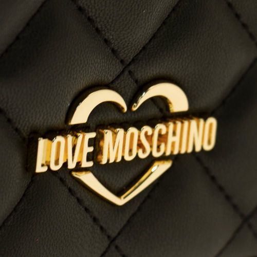 Womens Black Quilted Shoulder Bag 14389 by Love Moschino from Hurleys