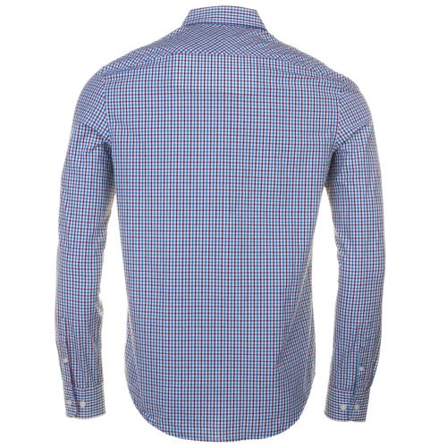 Mens Mosaic Blue Gingham Slim Fit L/s Shirt 61649 by Original Penguin from Hurleys