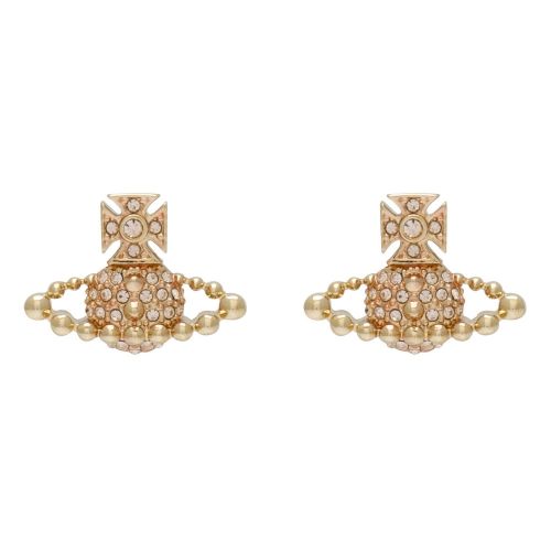 Womens Gold/Light Peach Lena Bas Relief Earrings 47211 by Vivienne Westwood from Hurleys