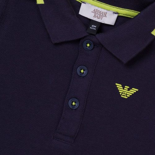 Baby Navy Small Logo L/s Polo Shirt 62482 by Armani Junior from Hurleys