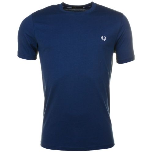 Mens Service Blue Classic Crew S/s Tee Shirt 60156 by Fred Perry from Hurleys