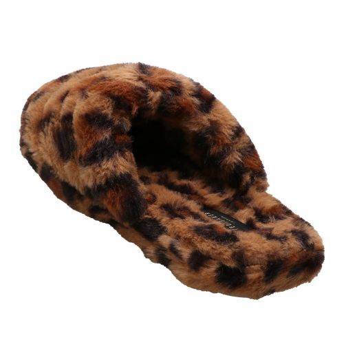 Womens Brown Leopard Alhana Faux Fur Slippers 96962 by Ted Baker from Hurleys