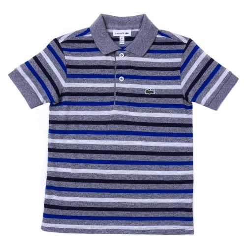 Boys Grey Striped S/s Polo Shirt 63946 by Lacoste from Hurleys
