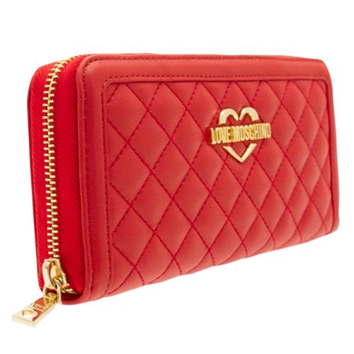 Womens Red Quilted Zip Purse 10455 by Love Moschino from Hurleys