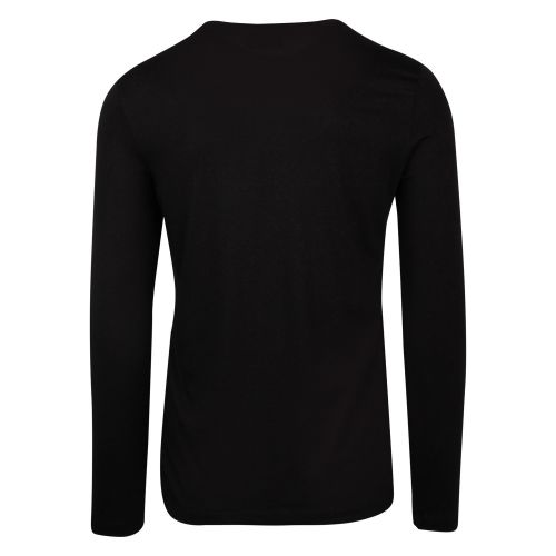Mens Black Branded Eagle L/s T Shirt 55581 by Emporio Armani from Hurleys