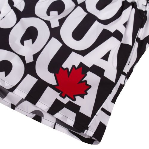 Mens Black/White Logo Print Swim Shorts 85432 by Dsquared2 from Hurleys
