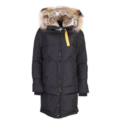 Womens Black Long Bear Hooded Coat 32140 by Parajumpers from Hurleys
