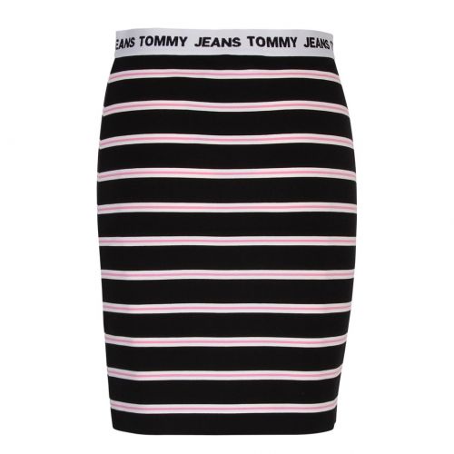 Womens Black Multi Stripe Bodycon Skirt 90639 by Tommy Jeans from Hurleys