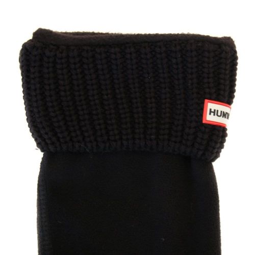 Womens Black Tall Half Cardy Stitch Wellington Socks 68842 by Hunter from Hurleys