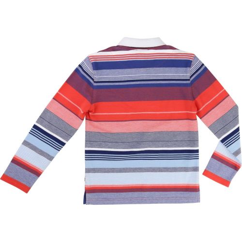 Boys Blue Striped L/s Polo Shirt 16723 by BOSS from Hurleys