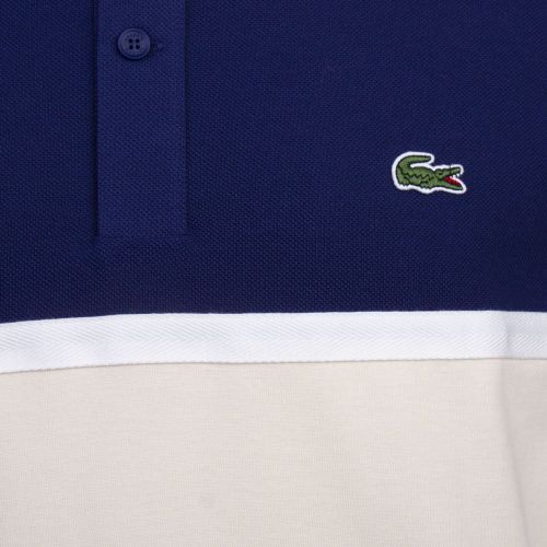 Mens Navy Colour Block S/s Polo Shirt 86306 by Lacoste from Hurleys