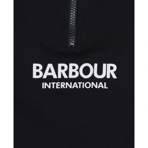 Mens Black Transmission Half Zip Sweat Top 99206 by Barbour International from Hurleys