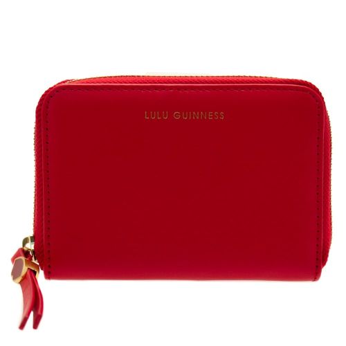 Womens Classic Red Small Continental Leather Wallet 66630 by Lulu Guinness from Hurleys