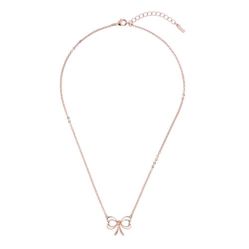 Womens Rose Gold Lahri Small Heart Bow Necklace 32947 by Ted Baker from Hurleys