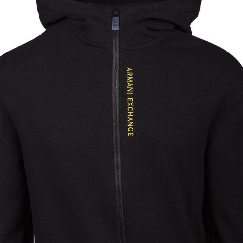 Mens Black/Yellow Branded Zip Through Hooded Cardigan 101557 by Armani Exchange from Hurleys