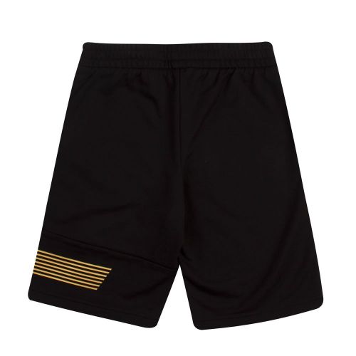 Boys Black 7-Lines Gold Sweat Shorts 83141 by EA7 from Hurleys