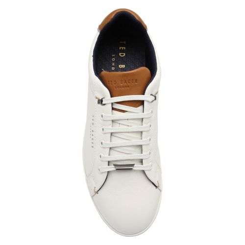 Mens White Thwally Soft Leather Trainers 50289 by Ted Baker from Hurleys