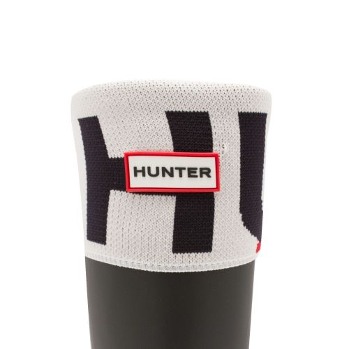 Womens Black Original Tall Logo Cuff Socks 32814 by Hunter from Hurleys