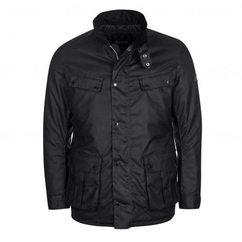 Mens Black 8oz Duke Waxed Jacket 97459 by Barbour International from Hurleys