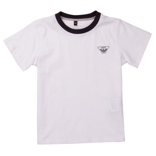 Boys White Basic Logo S/s T Shirt 19748 by Armani Junior from Hurleys