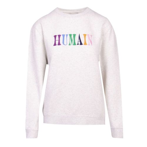 Womens Dove Grey Melange Humain Embroidered Sweat Top 97236 by French Connection from Hurleys