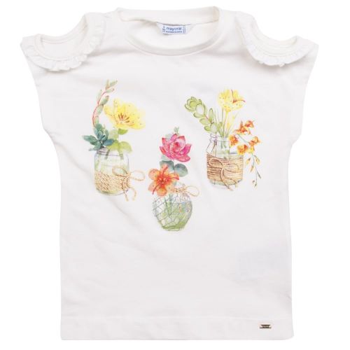 Girls Natural Flowers S/s T Shirt 22571 by Mayoral from Hurleys
