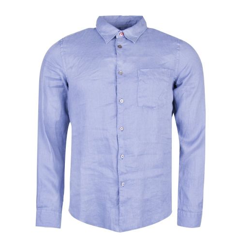 Blue Linen Tailored L/s Shirt 24058 by PS Paul Smith from Hurleys