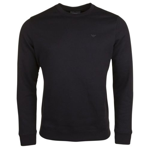 Mens Black Small Logo Crew Sweat Top 22311 by Emporio Armani from Hurleys